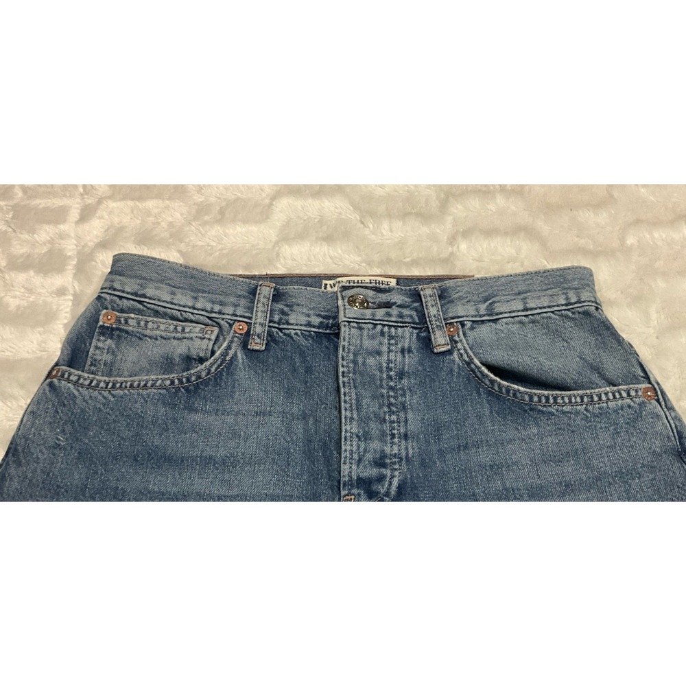 Free People We The Free Women's Size 28 Ripple Wide-Leg Pieced Cropped Jeans - Picture 7 of 16